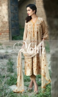 Un Stitched Three Piece, Shirt Fabric: Karandi, Includes: Front, Back, Sleeves, Embroidered Crinckle Chiffon Dupatta, Karandi Trouser