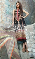 Un Stitched Three Piece, Shirt Fabric: Karandi, Includes: Front, Back, Sleeves, Digital Printed Chiffon Dupatta, Karandi Trouser
