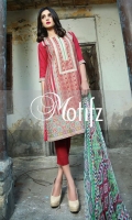 Un Stitched Three Piece, Shirt Fabric: Karandi, Includes: Front, Back, Sleeves, Digital Printed Chiffon Dupatta, Karandi Trouser