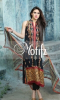 Un Stitched Three Piece, Shirt Fabric: Karandi, Includes: Front, Back, Sleeves, Digital Printed Chiffon Dupatta, Karandi Trouser