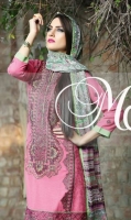 Un Stitched Three Piece, Shirt Fabric: Karandi, Includes: Front, Back, Sleeves, Digital Printed Chiffon Dupatta, Karandi Trouser