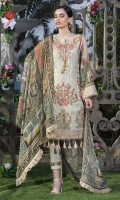 Three Piece, Shirt Fabric: Digital printed Embroidered Lawn, Includes: Front, Back, Sleeves, Digital Printed Crinkle Chiffon Dupatta, Dyed Cotton Trouser. Three Piece, Shirt Fabric: Digital printed Embroidered Lawn, Includes: Front, Back, Sleeves, Digital Printed Crinkle Chiffon Dupatta, Dyed Cotton Trouser.
