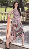 Three Piece, Shirt Fabric: Digital printed Embroidered Lawn, Includes: Front, Back, Sleeves, Digital Printed Crinkle Chiffon Dupatta, Dyed Cotton Trouser. Three Piece, Shirt Fabric: Digital printed Embroidered Lawn, Includes: Front, Back, Sleeves, Digital Printed Crinkle Chiffon Dupatta, Dyed Cotton Trouser.