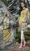 Three Piece, Shirt Fabric: Digital printed Embroidered Lawn, Includes: Front, Back, Sleeves, Digital Printed Crinkle Chiffon Dupatta, Dyed Cotton Trouser. Three Piece, Shirt Fabric: Digital printed Embroidered Lawn, Includes: Front, Back, Sleeves, Digital Printed Crinkle Chiffon Dupatta, Dyed Cotton Trouser.