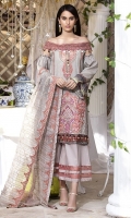 Three Piece, Shirt Fabric: Digital printed Embroidered Lawn, Includes: Front, Back, Sleeves, Digital Printed Crinkle Chiffon Dupatta, Dyed Cotton Trouser. Three Piece, Shirt Fabric: Digital printed Embroidered Lawn, Includes: Front, Back, Sleeves, Digital Printed Crinkle Chiffon Dupatta, Dyed Cotton Trouser.