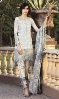 Three Piece, Shirt Fabric: Digital printed Embroidered Lawn, Includes: Front, Back, Sleeves, Digital Printed Crinkle Chiffon Dupatta, Dyed Cotton Trouser. Three Piece, Shirt Fabric: Digital printed Embroidered Lawn, Includes: Front, Back, Sleeves, Digital Printed Crinkle Chiffon Dupatta, Dyed Cotton Trouser.
