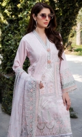 Embroidered Lawn Front 1 M Embroidered Lawn Back 1 M Neckline Digital Printed Patch 1.5 M Digital Printed Patch A For Daman Front & Back 2 M Digital Printed Patch B For Daman Front 1.5 M Dyed Lawn Sleeves 0.67 M Sleeves Embroidered Patch A 1 M Sleeves Embroidered Patch B 1 M Sleeves Digital Printed Patch C 1 M Embroidered Net Dupatta 2.5 M Dyed Cotton Trouser 2.5 M Trouser Embroidered Patch 1 M