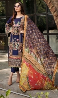 Embroidered Lawn Front 1 M Embroidered Lawn Back 1 M Embroidered Patch For Daman Front 1 M Embroidered Lawn Sleeves 0.67 M Sleeves Embroidered Patch 1 M Digital Printed Crinkle Chiffon Dupatta 2.5 M Dyed Cotton Trouser 2.5 M