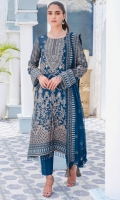 Embroidered Crinkle Chiffon Front 1.15 M Dyed Crinkle Chiffon Back 1.15 M Neckline Embroidered Patch 1 Pc Embroidered Patch For Front Daman 0.84 M Embroidered Patch For Front & Back Daman 1.89 M Embroidered Crinkle Chiffon Sleeves 0.67 M Sleeves Embroiderd Patch 1.1 M Embroidered Crinkle Chiffon Dupatta 2.5 M Dyed Silk Trouser 2.5 M