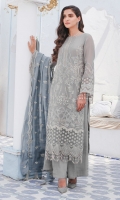 Embroidered Crinkle Chiffon Front 1.15 M Dyed Crinkle Chiffon Back 1.15 M Neckline Embroidered Patch 1 Pc Embroidered Patch For Front & Back Daman 1.89 M Embroidered Crinkle Chiffon Sleeves 0.67 M Sleeves Embroiderd Patch 1 M Embroidered Crinkle Chiffon Dupatta 2.5 M Dyed Silk Trouser 2.5 M