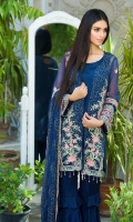 Embroidered Crinkle Chiffon Front 1 M Crinkle Chiffon Back 1 M Embroidered Crinkle Chiffon Sleeves 0.67 M Embroidered Patch A For Sleevs 2 M Embroidered Patch B For Sleevs 1 M Embroidered Crinkle Chiffon Dupatta 2.5 M Dyed Silk Trouser 2.5 M