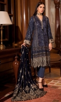 Embroidered Silk Front 1 M Embroidered Silk Back 1 M Neckline Embroidered Patch 1 M Embroidered Patch A For Daman Front 1 M Embroidered Patch B For Daman Front & Back 2 M Embroidered Silk Sleeves 0.67 M Sleeves Embroidered Patch 1 M Embroidered Velvat Dupatta With Embroidered Palu Patch 2.5 M Dyed Silk Trouser 2.5 M