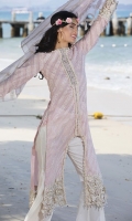 Three Piece, Chikan Embroidered Lawn Shirt With Embroidered Hand Embellished Neckline With Embroidered Border Of Hand Embellished 3D Flowers Coupled With Embroidered Crinkle Chiffon Dupatta & Dyed Cambric Trouser Three Piece, Chikan Embroidered Lawn Shirt With Embroidered Hand Embellished Neckline With Embroidered Border Of Hand Embellished 3D Flowers Coupled With Embroidered Crinkle Chiffon Dupatta & Dyed Cambric Trouser