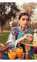 Embroidered Lawn Front 1.20 M Dyed Lawn Back 1.14 M Embroidered Hand Embellished Neckline Patch 1 Pc Embroidered Patch A For Front Daman 0.94 M Embroidered Patch B For Front Daman 0.94 M Embroidered Lawn Sleeves 0.67 M Embroidered Sleeves Patch 1.10 M Digital Printed Tissue Silk Dupatta 2.50 M Dyed Cotton Trouser 2.50 M