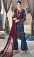 Embroidered Crinkle Chiffon Front 1 M Embroidered Crinkle Chiffon Back 1 M Embroidered Patch For Daman Front 1 M Embroidered Patch For Daman Back 1 M Embroidered Crinkle Chiffon Sleeves 0.67 M Sleeves Embroiderd Patch 1 M Embroidered Crinkle Chiffon Dupatta 2.5 M Dupatta Embroidered Pallu Patch 2 Side Dyed Silk Trouser 2.5 M Trouser Embroidered Patch 2 M