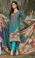 Three Piece, Shirt Fabric: Linen, Includes: Front, Back, Sleeves, Digital Printed Shawl, Linen Trouser
