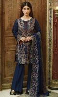 Three Piece, Shirt Fabric: Linen, Includes: Front, Back, Sleeves, Digital Printed Pure Cotton Silk Dupatta, Dyed Linen Trouser