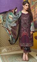 Three Piece, Shirt Fabric: Khaddar, Includes: Front, Back, Sleeves, Embroidered Chiffon Dupatta, Dyed Khaddar Trouser.