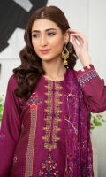 1) All Designs with Two Tone Heavy Embroidered Shirt with Handwork. 2) All Designs with Sequence Embroidered Digital Printed Chiffon Dupatta. 3) All Designs with Two Tone Trouser.