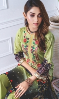 1) All Designs with Super Fine Printed & Embroidered Lawn Shirt. 2) All Designs with Printed Chiffon Dupatta. 3) All Designs with Plain Dyed Trouser
