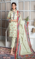 Printed Lawn Shirt Printed Lawn Dupatta Dyed Cambric Trouser