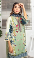 Airjet Digital Printed and Embroidered Fine Lawn Shirt Printed Chikenkari Embroidered Cutwork Chiffon Dupatta Plain Dyed Trouser