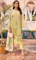 Chikan Kari Lawn Front Printed Lawn Back Printed Lawn Sleeves Organza Embroidered Sleeves Pure Silk Printed Dupatta Neck Patch Damn Border Patch Trouser Border Patch Plain Cotton Trouser
