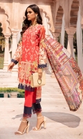 Chikan Kari Lawn Front  Lawn Printed Back  Lawn Printed Sleeves  Organza Embroidered Sleeves  Pure Silk Printed Dupatta  Damn Border Patch  Back Border Patch  Plain Cotton Trouser