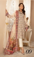 Lawn Print Embroidered Chafon Dupatta Plain Trouser