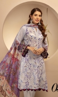 Lawn Print Embroidered Chafon Dupatta Plain Trouser