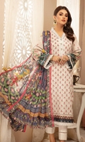 Lawn Print Embroidered Chafon Dupatta Plain Trouser