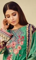 embroidered lawn unstitch three pcs suit 
