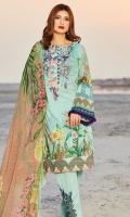 embroidered lawn unstitch three pcs suit 