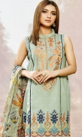 embroidered lawn unstitch three pcs suit 