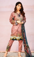 embroidered lawn unstitch three pcs suit 