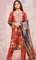 embroidered lawn unstitch three pcs suit 