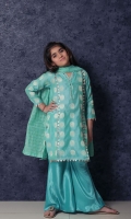 Cotton Net Formal 3 Piece Suit for Girls
