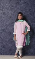 Cotton Net Formal 3 Piece Suit for Girls