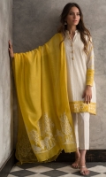 Soft cotton pleated shirt with traditional hand embroidery and mirror work on sleeves