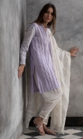 Cotton net pleated shirt with hand embroidered mirror work on sleeves 