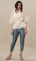 Organza wrap. Digital embroidered worked pant (sold separately) 