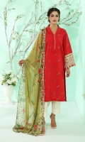 PRINTED EMBROIDERED SHIRT WITH SILK DUPATTA