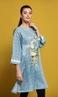 Blue Digital Printed Stitched Lawn Shirt - 1PC