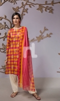 Pink Printed Stitched Lawn Shirt & Dupatta - 2PC