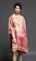 Pink Digital Printed Stitched Silk Shirt -1PC