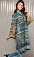 Green Embroidered Stitched Linen Shirt - 1PC