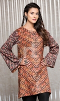 Brown Printed Stitched Karandi Shirt - 1PC