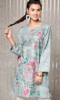 Grey Embroidered Stitched Crepe Shirt -1PC