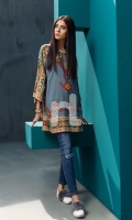 Grey Printed Stitched Cotton Shirt - 1PC Grey Printed Stitched Cotton Shirt - 1PC