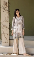 Beige Printed Stitched Cotton Shirt - 1PC Beige Printed Stitched Cotton Shirt - 1PC